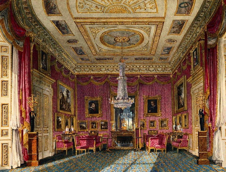 Carlton House, Rose Satin Drawing Room, by Charles Wild, 1818 - royal coll 922180 257096 ORI 0 0