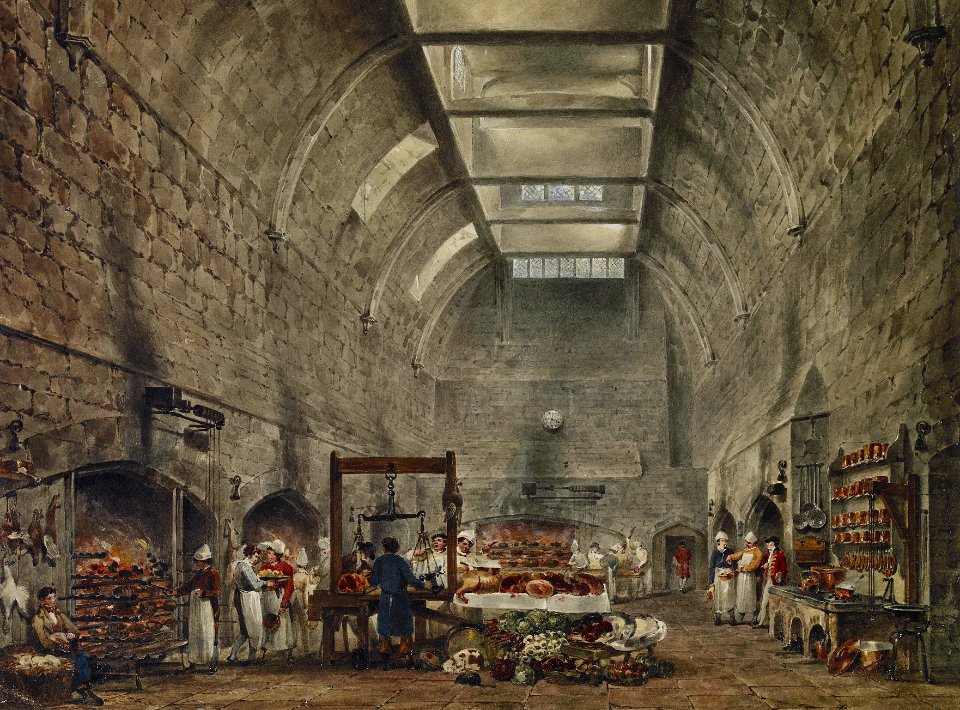 Windsor Castle, Kitchen, by James Stephanoff, 1818 - royal coll 922094 313681 ORI 2