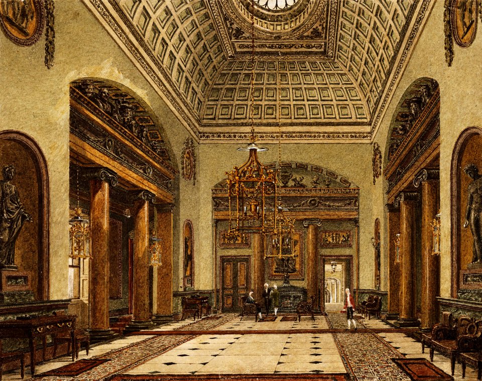 Carlton House, Entrance Hall, by Charles Wild, 1819 - royal coll 922171 313728 ORI 1