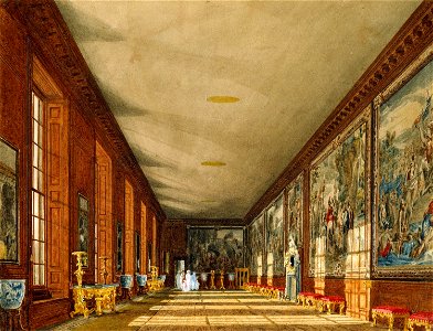 Hampton Court Palace, Queen's Gallery, by Richard Cattermole, 1818 - royal coll 922135 257054 ORI 1