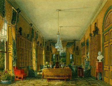 Frogmore House, Queen's Library, by Charles Wild, 1817 - royal coll 922120 257041 ORI 0 0