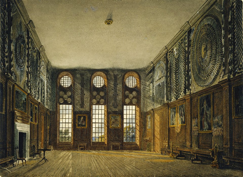 Hampton Court Palace, Guard Chamber, by James Stephanoff, 1819 - royal coll 922130 313702 ORI 2
