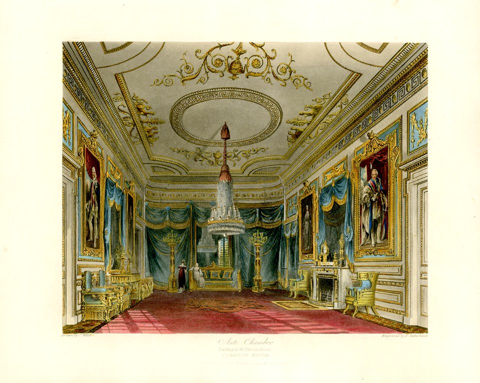 Ante Chamber, Carlton House, from Pyne's Royal Residences, 1819 - panteek pyn32-431