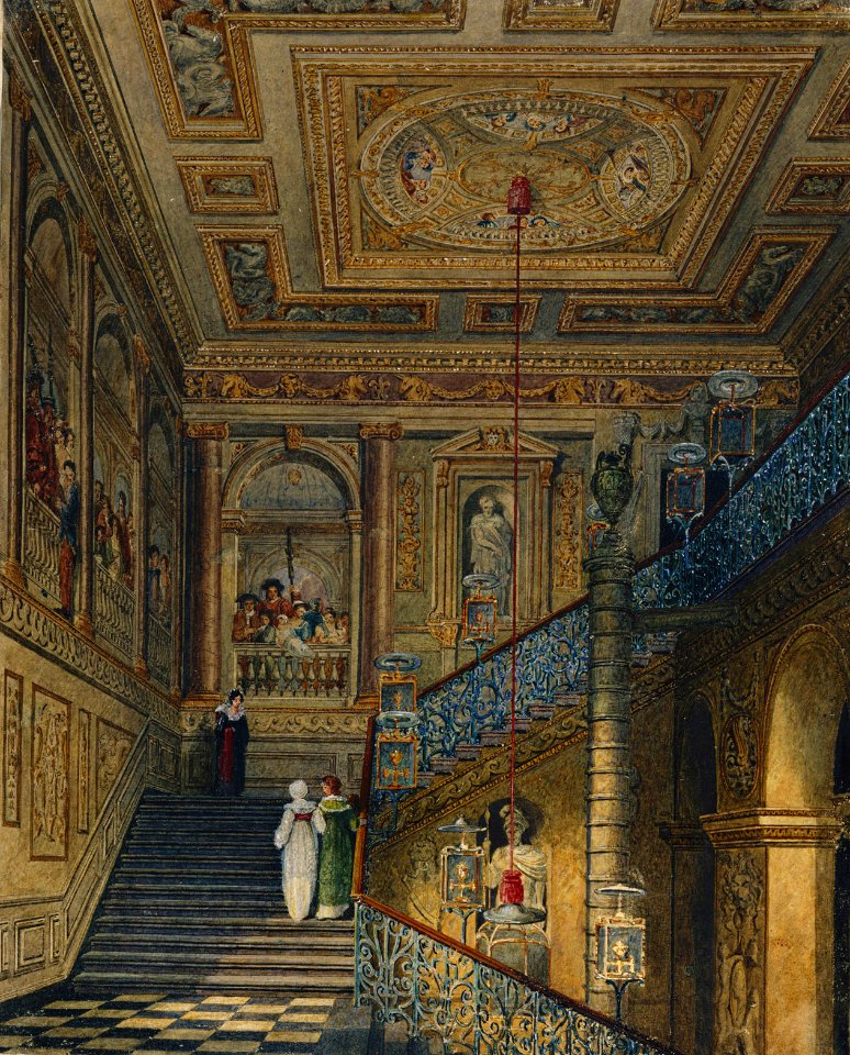 Kensington Palace, Great Staircase, by Charles Wild, 1819 - royal coll 922149 313710 ORI 2