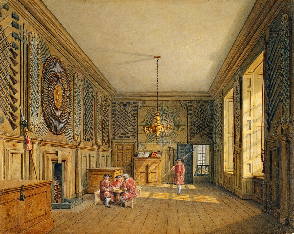 St James's Palace, Guard Chamber, by Charles Wild, 1818 - royal coll 922162 313721 ORI 2
