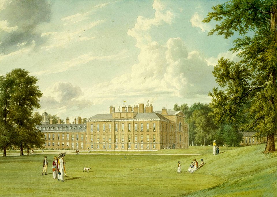 Kensington Palace, South and East Fronts, by William Westall, 1819 - royal coll 922148 257080 ORI 0
