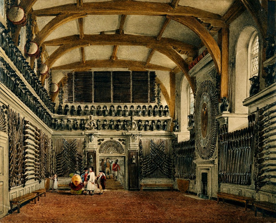 Windsor Castle, Old Guard Chamber, by James Stephanoff, 1818 - royal coll 922117 313696 ORI 2