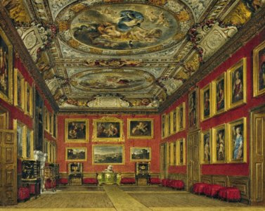 Windsor Castle, Queen's State Bedchamber, by James Stephanoff, 1818 - royal coll 922103 257027 ORI 0
