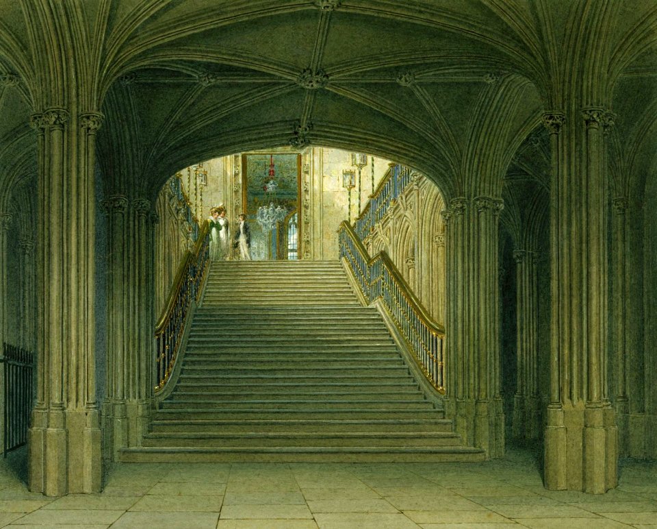 Windsor Castle, Staircase, by Charles Wild, 1818 - royal coll 922097 257017 ORI 0
