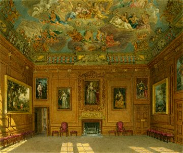 Windsor Castle, Queen's Audience Chamber, by Charles Wild, 1818 - royal coll 922100 257021 ORI 0