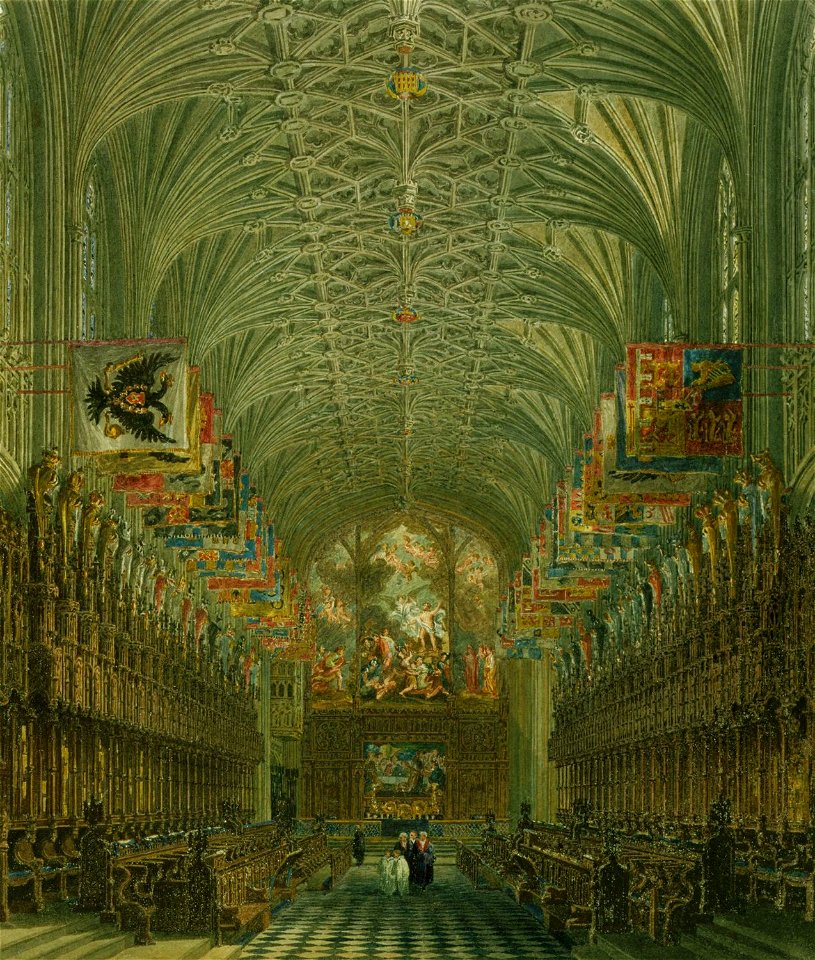 Windsor Castle, Quire of St George's, by Charles Wild, 1818 - royal coll 922115 257036 ORI 0