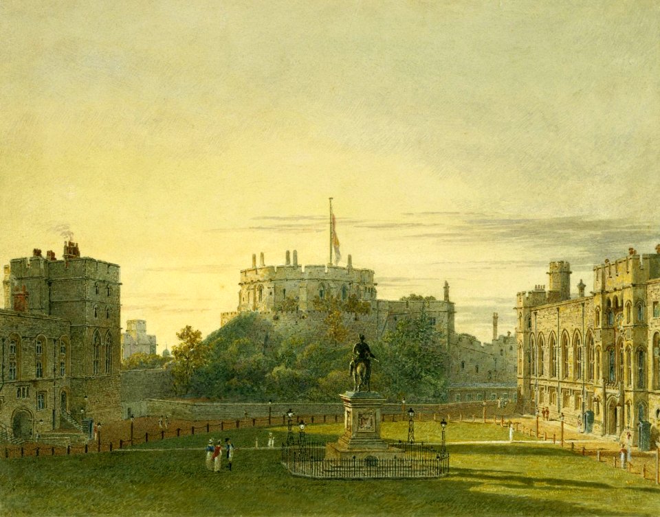 Windsor Castle, Upper Ward, by Charles Wild, 1819 - royal coll 922096 257015 ORI 0