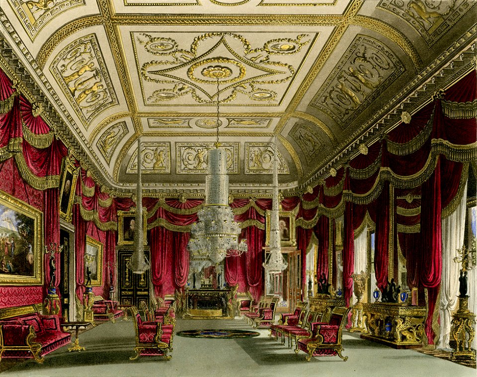 Crimson Drawing Room, Carlton House, from Pyne's Royal Residences, 1819 - panteek pyn28-341 - cropped