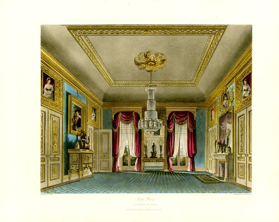 Ante Room, Carlton House, from Pyne's Royal Residences, 1819 - panteek pyn33-442
