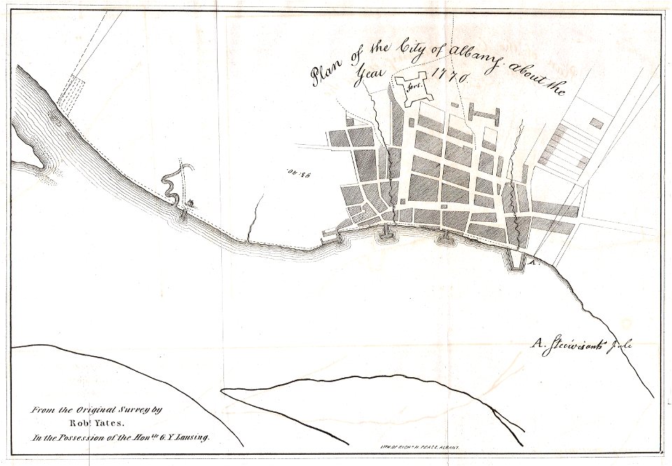 1820 Yates Map of Albany circa 1770 - Geographicus - Albany-yates-1820