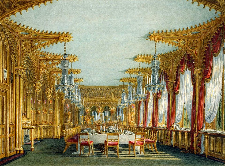 Carlton House, Gothic Dining Room, by Charles Wild, 1817 - royal coll 922189 257102 ORI 0 0