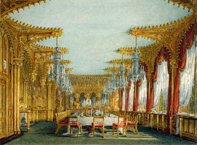 Carlton House, Gothic Dining Room, by Charles Wild, 1817 - royal coll 922189 257102 ORI 0 0