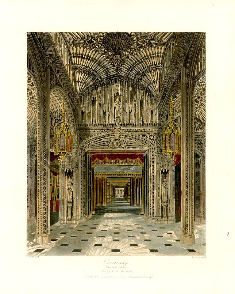 Conservatory (second view), Carlton House, from Pyne's Royal Residences, 1819 - panteek pyn42-521