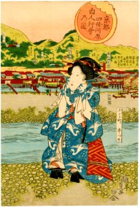 Utagawa Kunisada Courtesans walking along Shijogawara 03