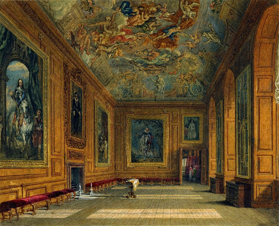 Windsor Castle, Queen's Presence Chamber, by Charles Wild, 1817 - royal coll 922099 257019 ORI 0