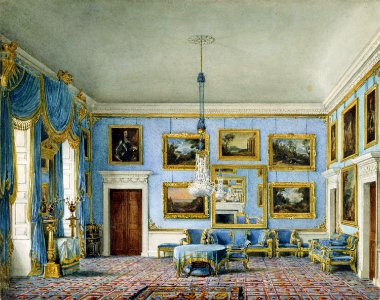 Buckingham House, Blue Velvet Room, by Charles Wild, 1817 - royal coll 922144 257074 ORI 0