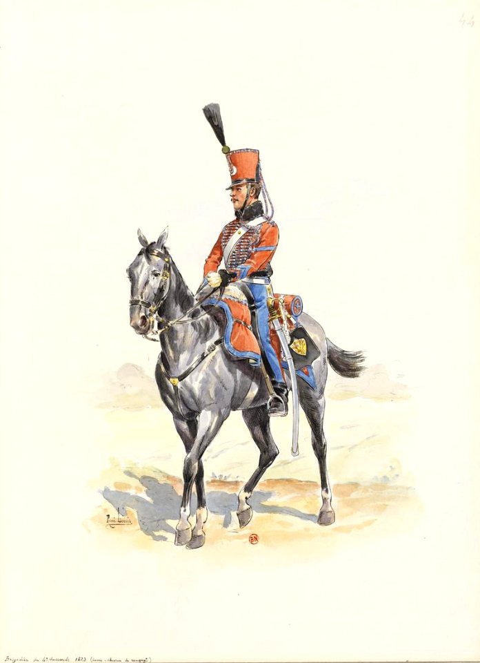 1823 - Brigadier du 4e Hussards avec demi-chevron de réengagement (44)