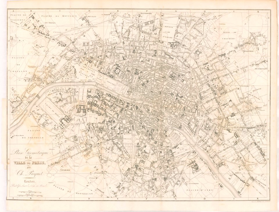 1820s map - Plan géométrique de la ville de Paris