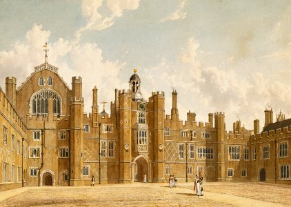 Hampton Court, Quadrangle, by William Westall, 1819 - royal coll 922127 313699 ORI 2