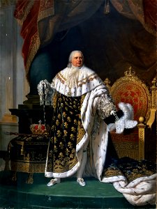 Lefèvre - Louis XVIII of France in Coronation Robes. Free illustration for personal and commercial use.