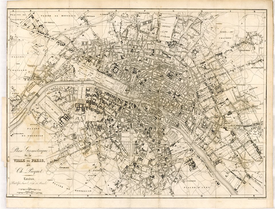 1820s map - Plan géométrique de la ville de Paris