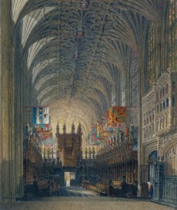 Windsor Castle, St George's looking west, by Charles Wild, 1819 - royal coll 922114 313694 ORI 3