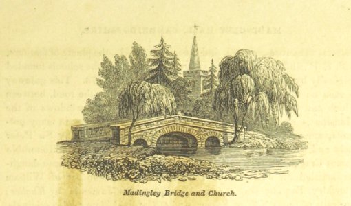 Neale(1824) p1.017 - Madingley Bridge and Church