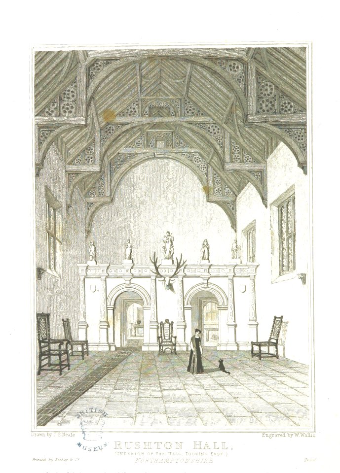 Neale(1826) p3.106 - Rushton Hall, Northamptonshire (Interior of the Hall, looking East)