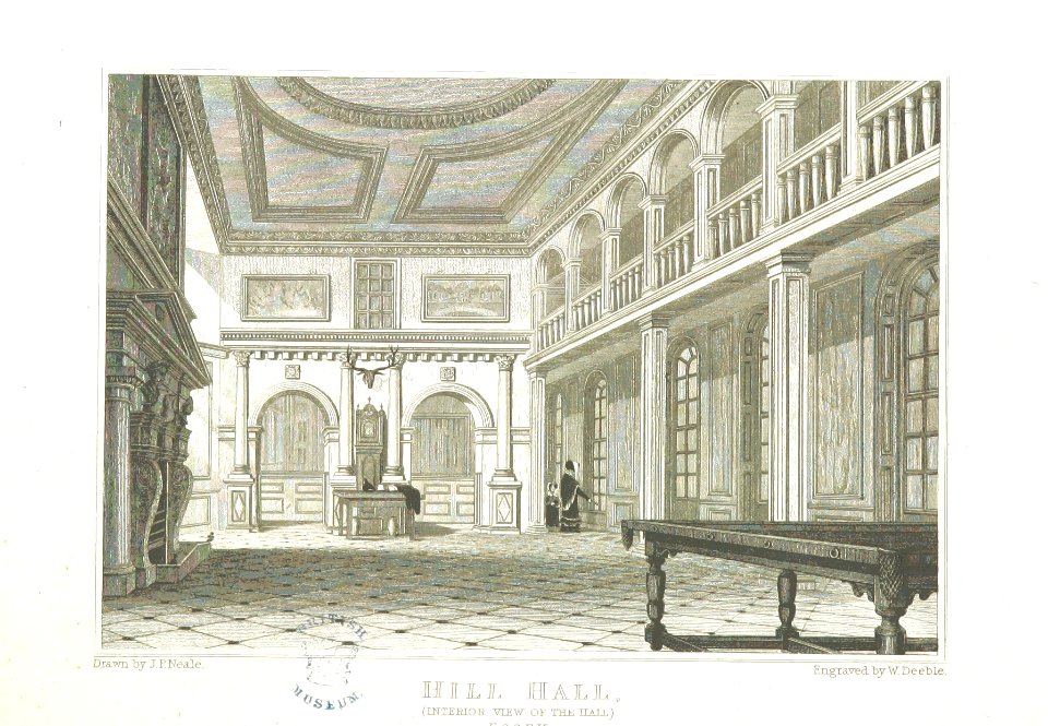 Neale(1824) p1.058 - Hill Hall, Essex (Interior view of the Hall)