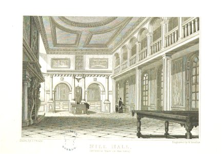 Neale(1824) p1.058 - Hill Hall, Essex (Interior view of the Hall)
