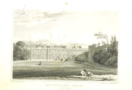 Neale(1824) p1.098 - Knowsley Park, Lancashire (West Front)