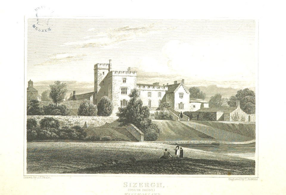 Neale(1824) p1.176 - Sizergh, Westmorland (South Front)