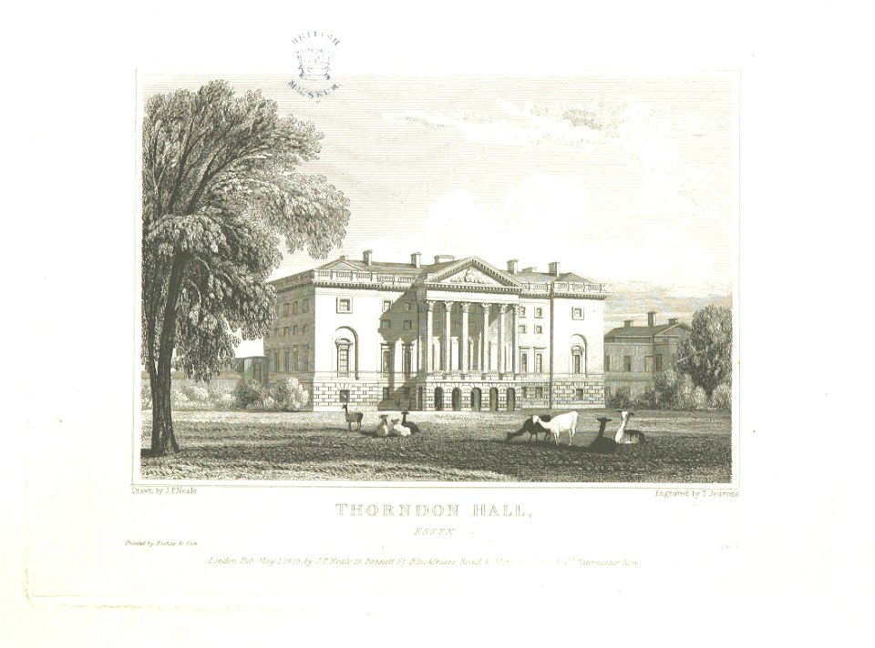 Neale(1825) p2.034 - Thorndon Hall, Essex
