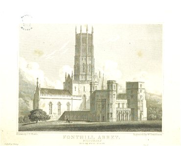 Neale(1824) p1.180 - Fonthill Abbey, Wiltshire (South-West View)