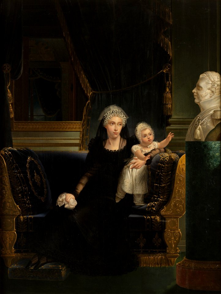 The Dowager Duchess of Berry (Maria Carolina of Naples and Siciliy) with her daughter Louise Marie Thérèse d'Artois (François Kinson)