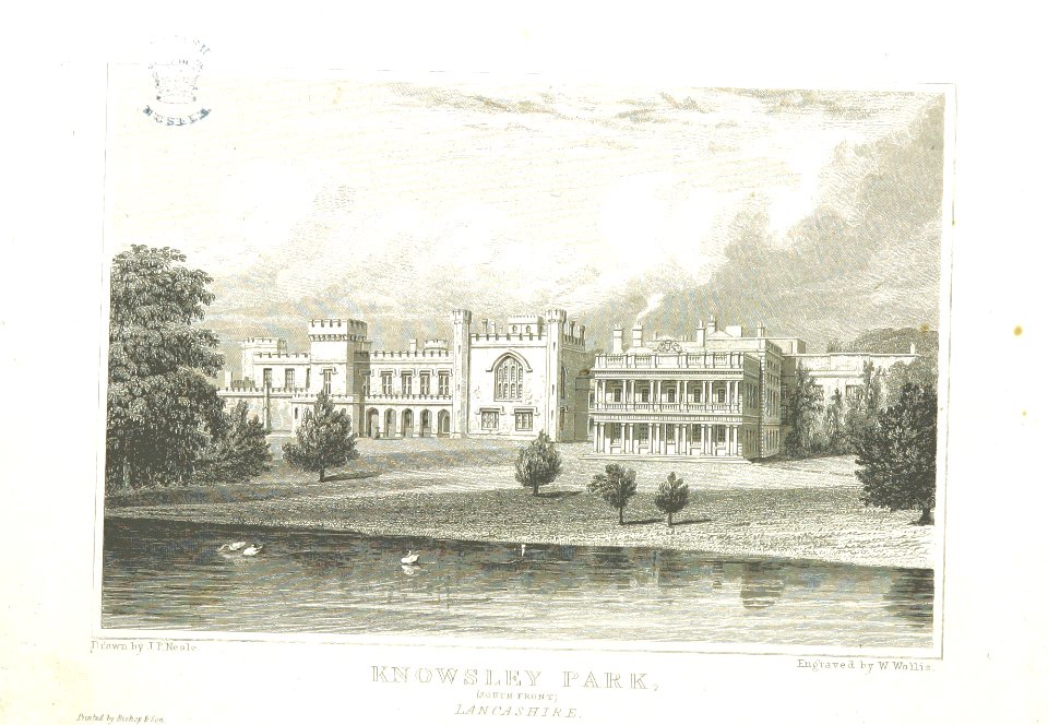 Neale(1824) p1.096 - Knowsley Park, Lancashire (South Front)