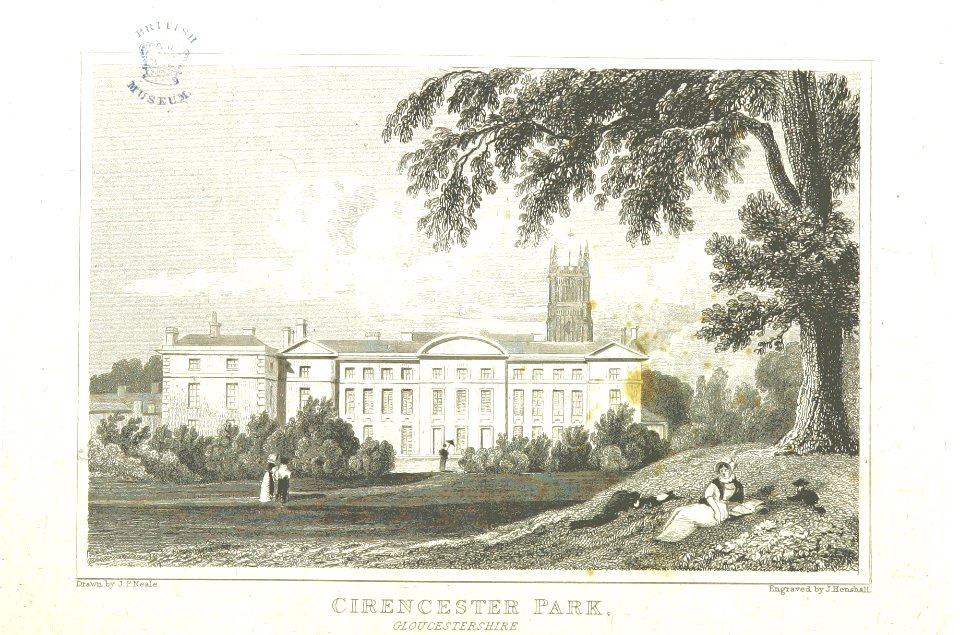 Neale(1825) p2.044 - Cirencester Park, Gloucestershire