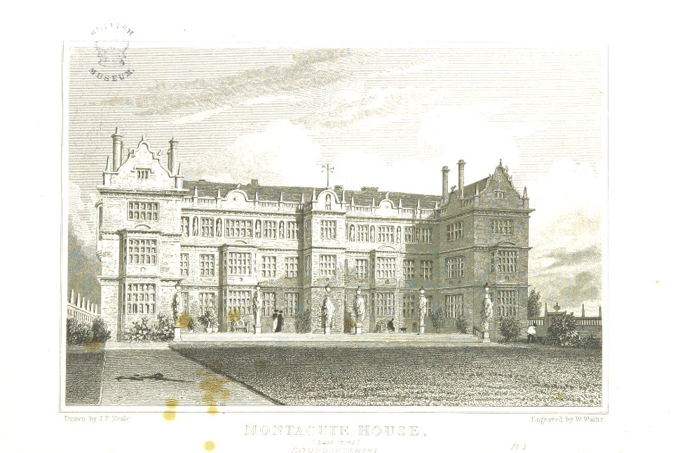 Neale(1827) p4.150 - Montacute House, Somersetshire (East Front)