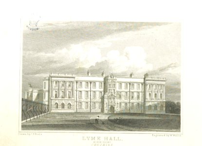 Neale(1824) p1.022 - Lyme Hall, Cheshire (North Front)
