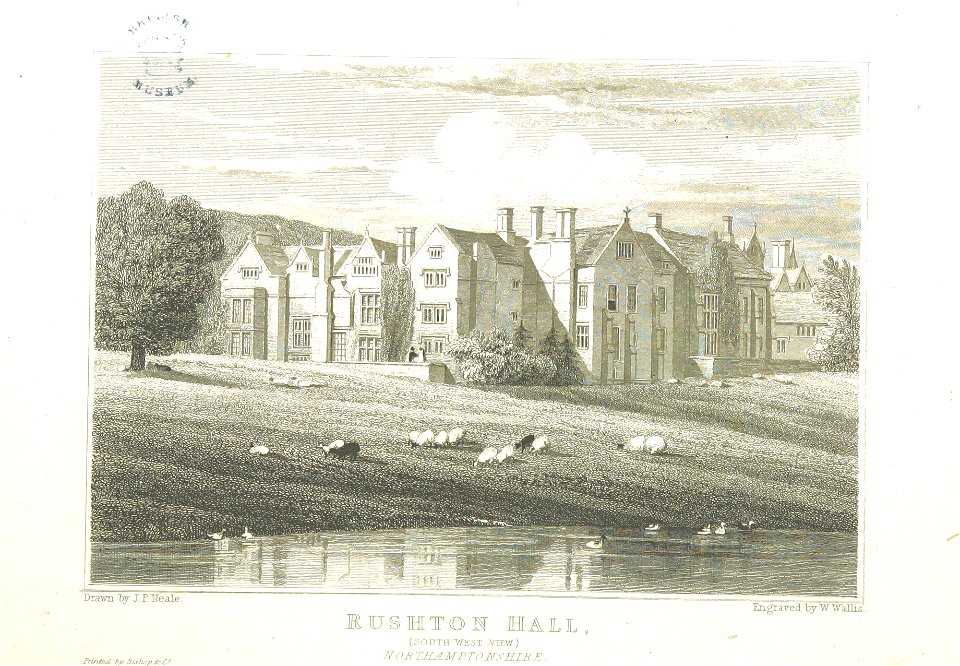 Neale(1826) p3.110 - Rushton Hall, Northamptonshire (South-West View)