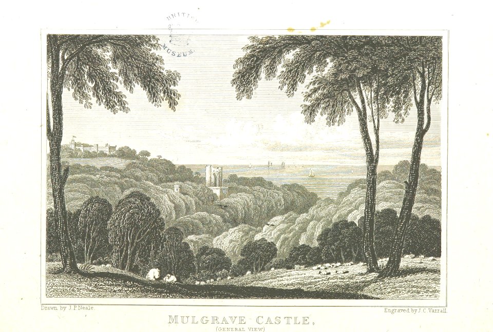 Neale(1825) p2.196 - Mulgrave Castle, Yorkshire (general view)