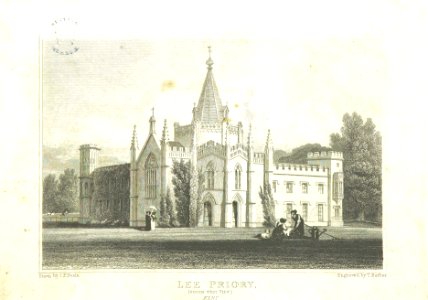 Neale(1825) p2.086 - Lee Priory, Kent (South-West View)