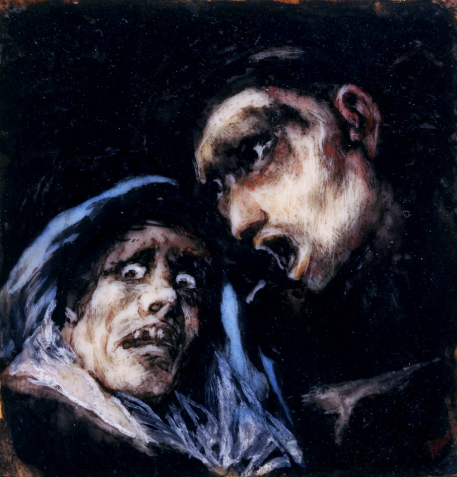 Francisco José de Goya y Lucientes - Monk Talking to an Old Woman - Google Art Project