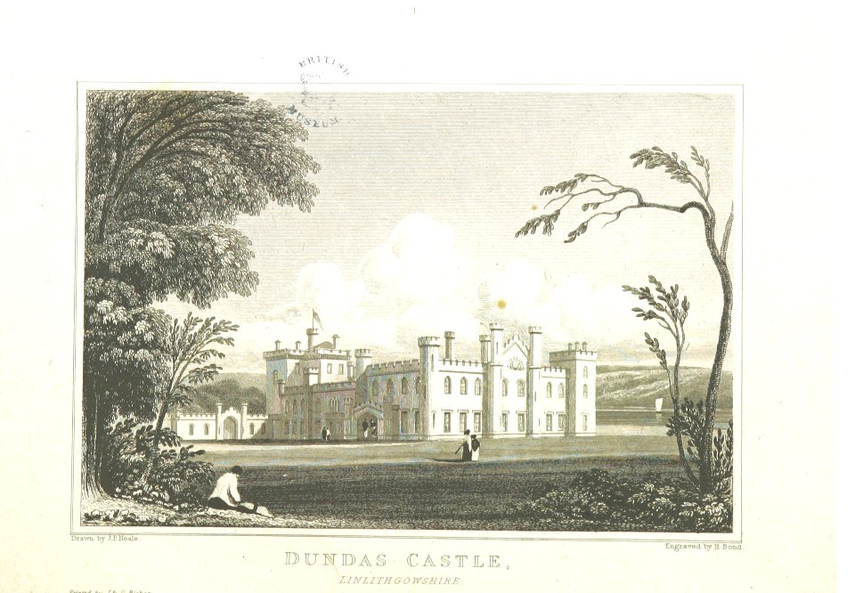 Neale(1825) p2.208 - Dundas Castle, Linlithgowshire