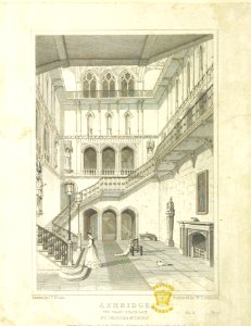 Neale(1829) p5.024 - Ashridge, Buckinghamshire - The Grand Staircase